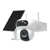 HortonBe dual-lens 4G camera with solar panel for all-day recording, featuring wide-angle lenses and weather-resistant design.