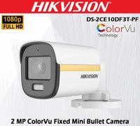 DS-2CE10DF3T-PF 2 MP ColorVu Fixed Mini Bullet Camera