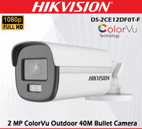 HortonBe 2MP ColorVu Audio Fixed Bullet Camera showing black weatherproof exterior and lens for security surveillance.