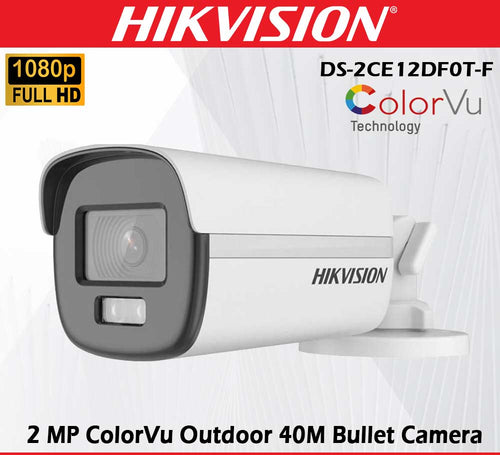 HortonBe 2MP ColorVu Audio Fixed Bullet Camera showing black weatherproof exterior and lens for security surveillance.