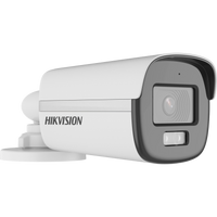 HortonBe 2 MP Smart Hybrid Light with ColorVu Fixed Bullet Camera DS-2CE12DF0T-LFS showing front view with built-in light and lens