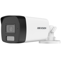 HortonBe 3K Smart Hybrid Light Audio Fixed Bullet Camera DS-2CE17K0T-LFS showing outdoor security camera with LED light and audio features