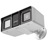 HortonBe 3K Smart Hybrid Light Bullet Camera DS-2CE18K0T-LFS with fixed lens, outdoor security camera, and built-in light.