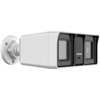 HortonBe 3K Smart Hybrid Light Audio Fixed Bullet Camera DS-2CE18K0T-LFS showing lens, light, and camera body in outdoor setting