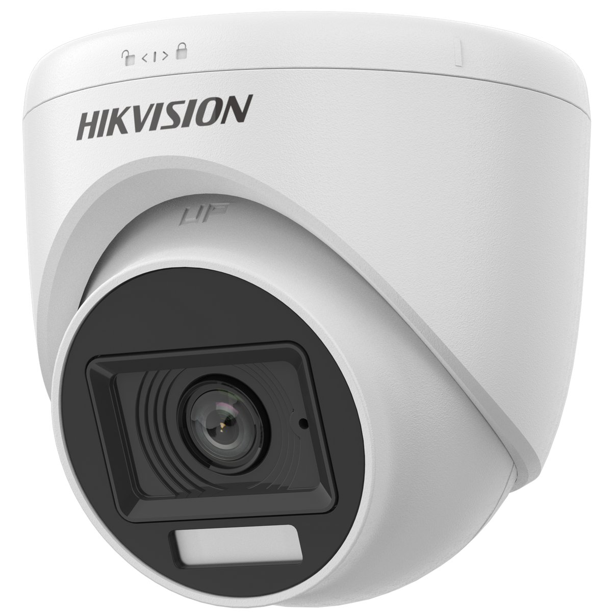 HortonBe Hikvision 2MP Smart Hybrid Light indoor fixed turret camera with adjustable lens and night vision capabilities.