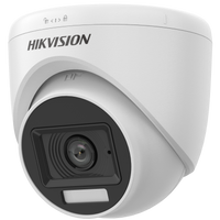HortonBe 3K Smart Hybrid Light Audio Indoor Fixed Turret Camera DS-2CE76K0T-LPFS showing the camera with night vision and audio features.