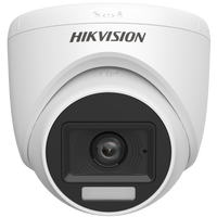 HortonBe 3K Smart Hybrid Light Audio Indoor Fixed Turret Camera DS-2CE76K0T-LPFS mounted on wall with lens and lighting features