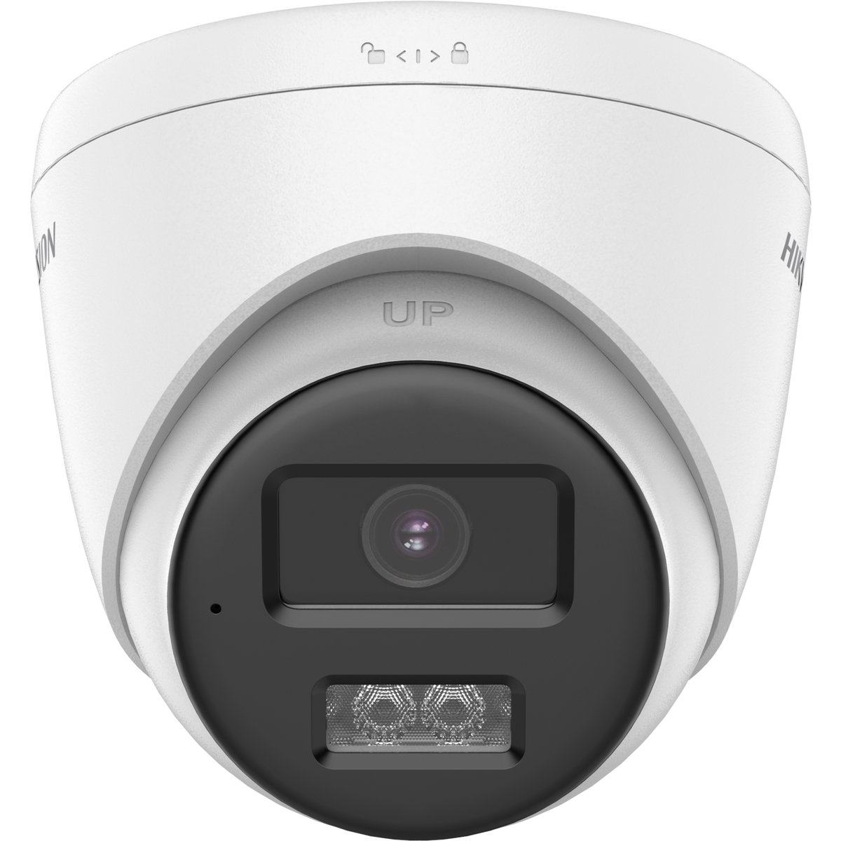 HortonBe 2MP Two Way Audio and Siren Fixed Turret Camera DS-2CE78D0T-LXTS showing black weatherproof housing and lens