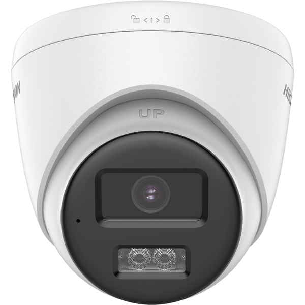 HortonBe 2MP Two Way Audio and Siren Fixed Turret Camera DS-2CE78D0T-LXTS showing black weatherproof housing and lens