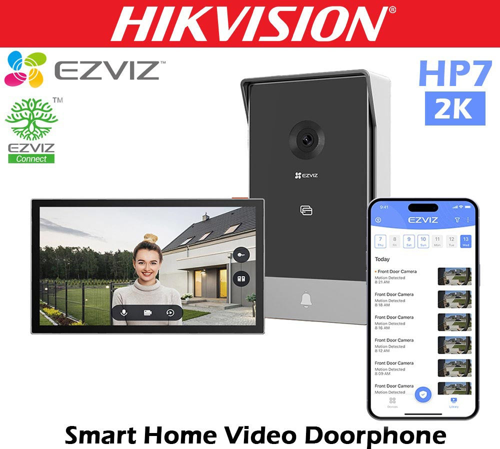 EZVIZ HP7 2K smart home video door phone by HortonBe with WiFi intercom system and doorbell camera.