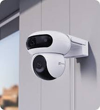 EZVIZ H90 dual lens Wi-Fi camera by HortonBe featuring 2K pan and tilt with dual rotation for home security.