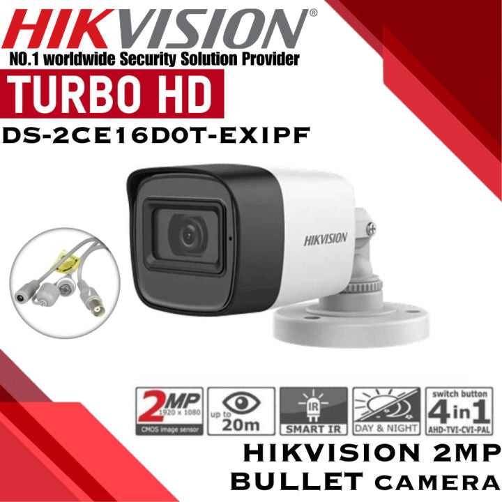 HortonBe Hikvision 2MP fixed mini bullet camera DS-2CE16DOT-EXIPF with compact design and weather-resistant housing