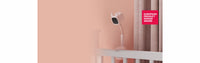 EZVIZ BM1 battery-powered baby monitor by HortonBe showing the device with a sleek design and digital display screen.