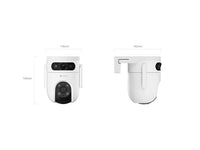 EZVIZ H9c dual-lens pan and tilt 4G Wi-Fi security camera by HortonBe showing front and adjustable lenses in a home setting.