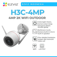 HortonBe EZVIZ H3C COLOR 4MP 2K+ outdoor smart Wi-Fi camera mounted outdoors with protective housing.