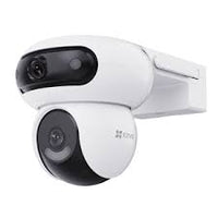 HortonBe EZVIZ H90 Dual 4MP Wi-Fi camera with dual lenses, pan and tilt functionality, mounted on a wall for home surveillance
